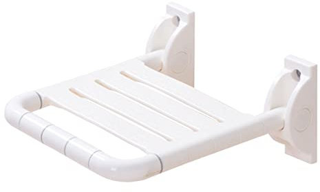 V3VOGUE Duschhocker, Duschsitz klappbar, Duschsitz Wandmontage FüR Senioren, Duschhilfen, Duschbank Zum Duschen FüR Erwachsene, Platzsparend, hohe Belastung bis 150 kg, Weiß (Color : White)