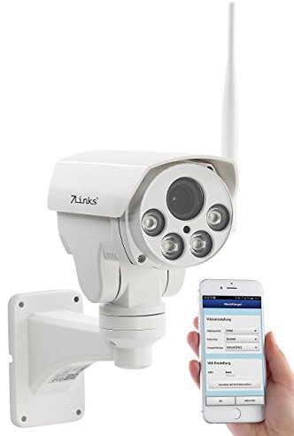 7links IP Kamera mit Zoom: PTZ-Full-HD-IP-Überwachungskamera, WLAN,Nachtsicht (Versandrückläufer) (IP Kamera optischer Zoom, Überwachungskamera mit, Webcam optischem)