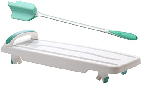 Helping Hand Company Bathroom Kit, Bathing Aids for Elderly, Kingfisher White Bath Board Seat for Adults and Long Handled Foot Scrubber for Shower, Bath Aids for Disabled, Pregnant, Limited Movement