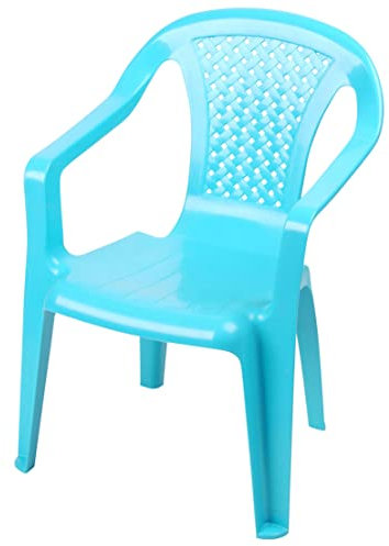 Sedia da Giardino per Bambini in Plastica - Blu - Robusta e Impilabile - Monoblocco per Gioco