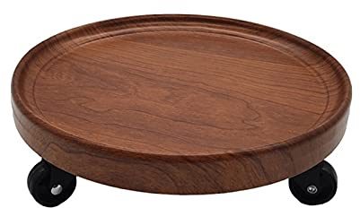 Plant Stand Vase Display Stands Wooden Vase Base Round Movable Flower Pot Base with Universal Roller Display Stand for Bonsai Ornaments Teapot Vase Bonsai Base (Size : Small)