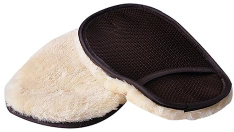 Qianxihu 2Pcs Car Wash Wool Mitt Double-Sided Car Wash Gloves Synthetic Lambs Wool Car Polishing Wash Mitt Car Washing Cleaning Gloves for Car Care