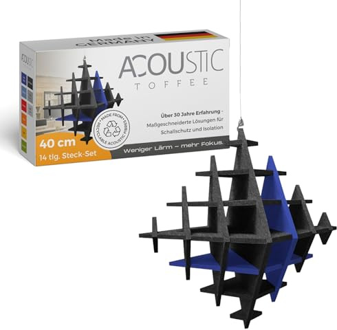 platino24 „CUBO“ 3D-Akustik-Objekt Würfel für optimale Raumakustik I Schallabsorber für Decke in innovativem Design I Größe: 40 cm I Recyclebares & nachhaltiges Absorber-Element