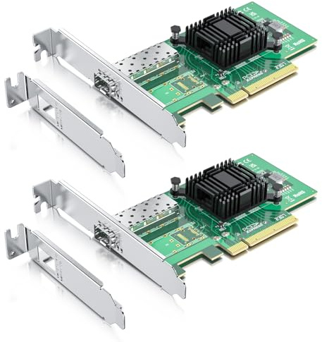 10Gtek [2 Pack] 10GbE PCIE Network Card for Intel X520-DA1, 82599EN Chip, Single SFP+ Ports, 10Gbit PCI Express x8 LAN Adapter, 10Gb NIC for Windows Server/Linux/VMware