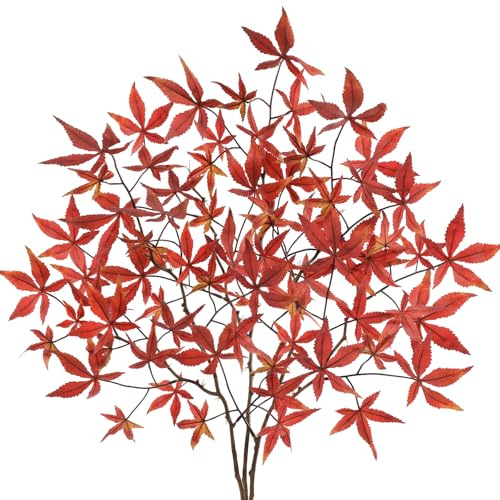 3er-Set Herbstzweige Künstliche Ahornblätter, Herbstblätter Dekoration Herbstlaub für Thanksgiving Heimdekoration Hausgarten Hochzeit Kamin Party, Erntedankfest, Kamindekoration Herbstdeko tisch