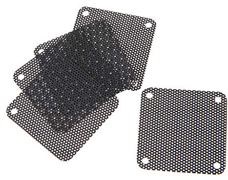 SUCHUANGUANG 5 pièces Filtre à poussière de Ventilateur en PVC PC Anti-poussière pour boîtier découpable Couvercle en Maille d'ordinateur 40 mm Maille Noir