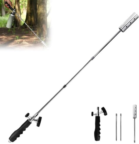 Butan-Unkrautbrenner, Unkrautbrenner mit langem Arm, abnehmbare Unkrautbrenner, Butan-Unkrautbrenner, verstellbare Flamme, Fackel für Garten, Camp