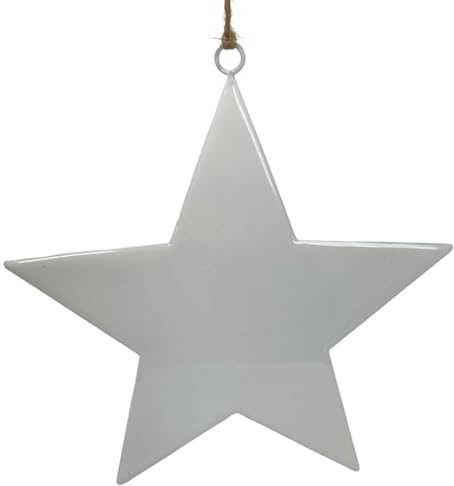 Dadeldo Living & Lifestyle Stern Dekohänger Metall Weiss 30cm Weihnachtsdeko