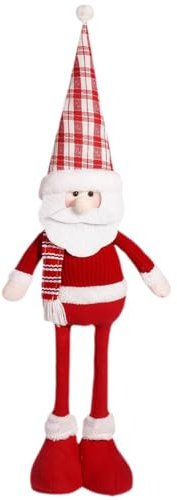 EUBEISAQI Stehender Weihnachtsmann Weihnachtsfigur | Dekorative Weihnachtspuppe - Weihnachten Weiche Puppe mit Teleskopbeinen, Weihnachtsdekorationen Stehfigur für Urlaub