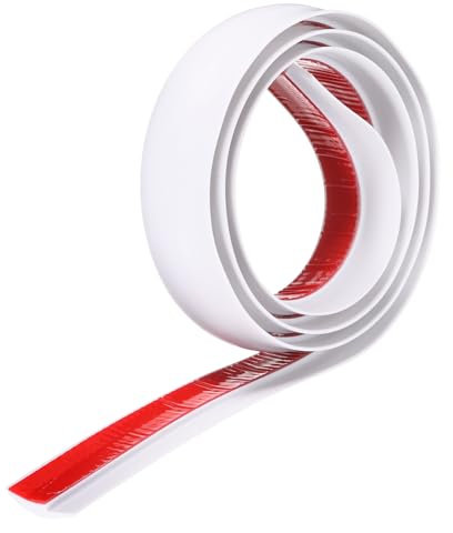 sourcing map Floor Transition Strip 1.2 3.33ft Self Adhesive PVC Carpet to Tile Transition Edging Trim Peel and Stick Cover Strip for Uneven Floors Height 3mm, White