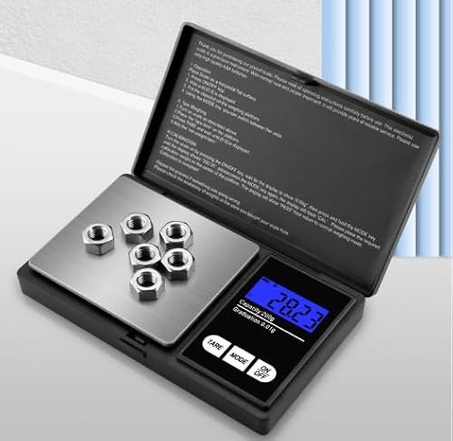 MINI Digital Pocket Scale 500g x 0.01g with LCD Display, Measures Gold in Troy Oz, Stainless Steel Platform, Black