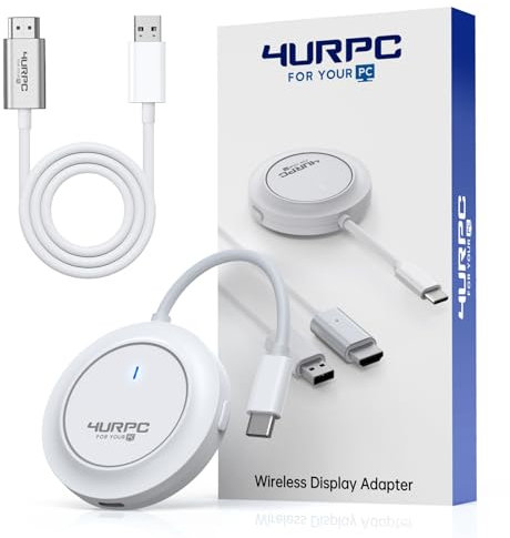 Wireless USB C Transmitter and HDMI Receiver, 2.4G/5G Wireless USB-C to HDMI Extender 98FT/30M,1080P Wireless Display Adapter Stream Video/Audio to TV/Monitor/Projector from Laptop,iPad,Phone,Mac mini