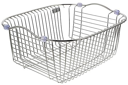 HOLIDYOYO Escurridor De Fregadero De Acero Inoxidable Cesta De Drenaje Para Cocina Colador De Fregadero Para Secar Platos Verduras y Frutas Accesorio De Cocina