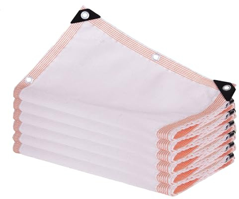 Tessuto a rete ombreggiante di alta qualità resistente ai raggi UV per giardino, resistente agli strappi, rete frangivento, traspirante, telone con occhielli 5 x 5 m, copertura esterna bianca.