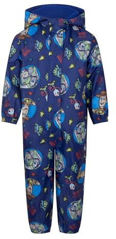 Disney Toy Story, Woody & Buzz Lightyear Boys Hooded Puddle Suit with Fleece lining, All in one, Toy Story, 18-24 Months: 92cm, Blue