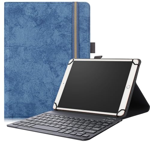 Hoozee Funda para tablet DOOGEE T30SE/JUEDUR R700 de 10 pulgadas con teclado, funda universal 2 en 1 para tablet de 9 ~ 11 pulgadas (azul marino, DOOGEE T30SE/JUEDUR R700)