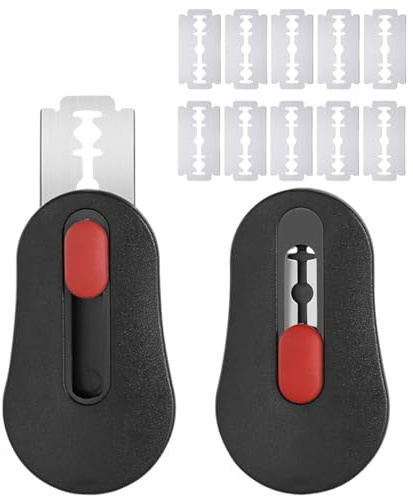 OIXYAZ 2 juegos Cortador de Masa de Pan, Extraíble y Magnética Herramienta para Pan con 12 Hojas Afeitar Acero Inoxidable