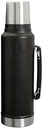 Stanley Classic Legendary Thermal Flask 1.4L - Keeps Hot Or Cold for 40 Hours - BPA-Free Insulated Bottle - Stainless Steel Coffee Flask - Leakproof - Dishwasher Safe - Black 2.0