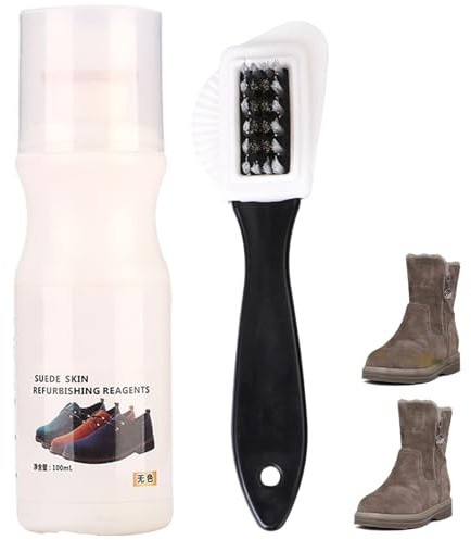 Nbzsmlkn Multifunctional Long-Lasting Shoe Care Cleaner, Suede & Nubuck Cleaner with Brush, Portable Multi-Purpose Suede Shoe Cleaner (Colorless)