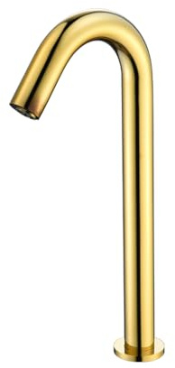 XJTNLB Waschbeckenarmatur Infrarot Automatischer Wasserhahn Mischbatterie Bad Schwanenhals-Auslauf Wasserhahn Warm Kalt,Gold,Hoch