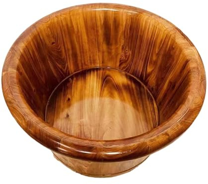 Gcljlmy Fotbad av trä, fotbadkar, bärbart, tvättbad, fotbad, tvättskål, hink för utomhusbruk (B 26 cm x 36 cm)