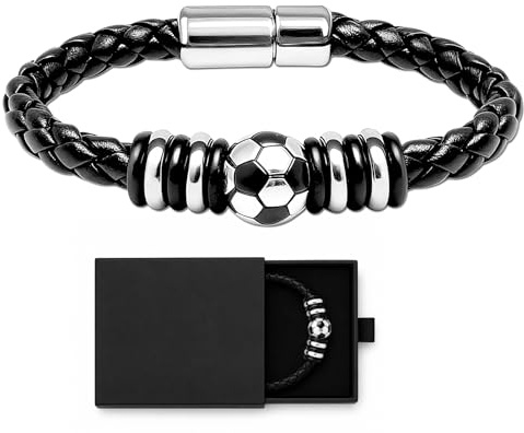 Fussball Armband Geschenke Jungen, Fußball Armband Jungen mit Geschenkbox | Fussball Geschenke Jungen, Fußballfan Geschenke für Ostern Weihnachten Einschulung Geschenk