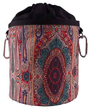 trendfinding Paisley - Sacchetto portatile per mollette da bucato, diametro 17 x 24 cm, 100% cotone, con coulisse e moschettone, per la casa, il giardino e il campeggio