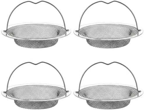 4 Stück Abflusssieb Küchenspüle, Spülbecken Sieb, Spülbecken Abflusssieb, Set für effiziente Wasserableitung, Robuste Edelstahlkonstruktion 11x6,5x2 cm, Ideal für Haushalt und Küchenhygiene