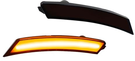 Intermitentes Laterales Para Pontiac Para Solstice Para Saturn Para Sky 2006-2010 Lente Full LED Luces Posición Laterales Delanteras Pasos Rueda Auto Intermitente lateral(Smoked Lens Amber)