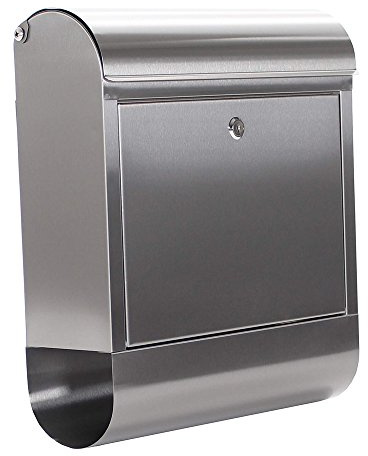 Profirst Briefkasten Mail PM 730 Edelstahl Zylinderschloss BxH 38,5x43,5cm Befestigungsmaterial Zeitungsrolle Wandbriefkasten großes Fassungsvermögen