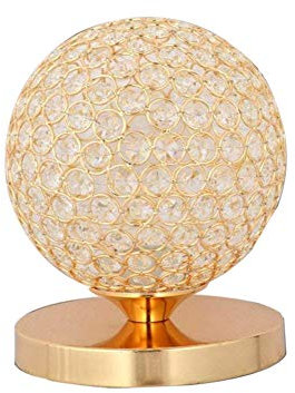 TRADE® d'oro K9 cristallo Desktop Luce Sfera Decorazione Lampada da comodino e Cromo base Moderno Luci di lettura Luce notturna camera da letto Soggiorno Sala da pranzo