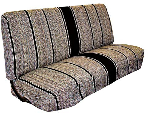 West Coast Auto Universal Baja Saddle Blanket Bench Full Size Seat Cover Fits Ford, Chevrolet, Dodge, and Full Size Pickup Trucks (Black)