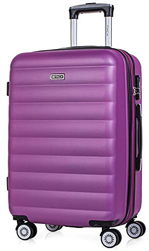 ITACA - Valigia Media da Viaggio Rigide. Trolley Medio con 4 Ruote. Materiale ABS Valigia Media Rigida in Offerta Resistente e Super Leggero - Valigia 20 kg Lucchetto TSA, Viola
