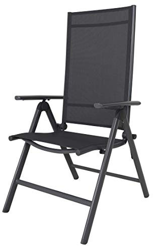 Chicreat 8-fach verstellbarer Klappstuhl, Aluminium - Grau