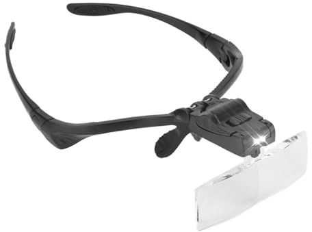 Magnifying Glass Headband with 5 Lenses & LED Light for Eyelash Extensions, Tattoo, Precision Work, Detailing, and Close-Up Tasks