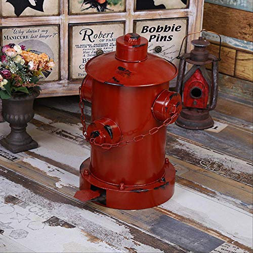 Küche SFBBAO Mülleimer küche Retro Trash Kann Kreative Industrielle Wind Schmieden Eisen Alte Pedal Feuer Hydrant Trash Can Dekoration 30 * 34 * 43cm rot