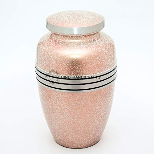 Urne funéraire en marbre doré pour cendres humaines – Urne funéraire pour adulte fabriquée à la main – Grande urne funéraire pour cendres humaines – Sac inclus – 19,1 x 19,1 x 24,1 cm – 90,7 kg ou 91
