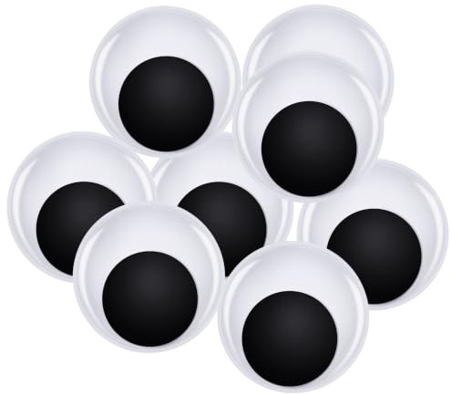 TOAOB 8 unidades de ojos sueltos autoadhesivos grandes 75 mm redondo Wiggle Google ojos de plástico muñeca ojos ojos ojos chilleros pegatinas autoadhesivas para bricolaje scrapbooking artesanía