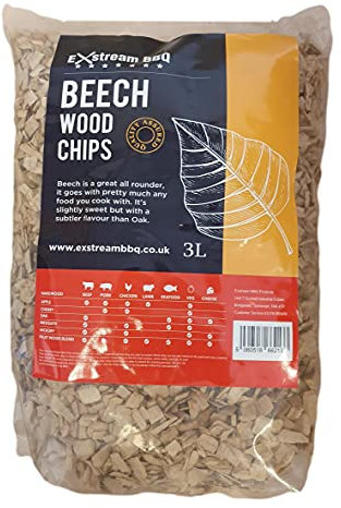 Exstream BBQ Barbecue Smoking Wood Chips *Up To 30 Great Flavours in 3, 15 & 30 Litres* (Beech 3 Litre)