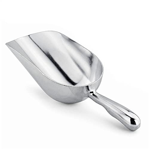 Stainless Steel Ice Scoop, Metal Ice Bucket Scoop Coffee Beans Sugar Scoop Flour Scoop for Kitchen, Barbecue Ice Bucket Food Shovel(38 oz)