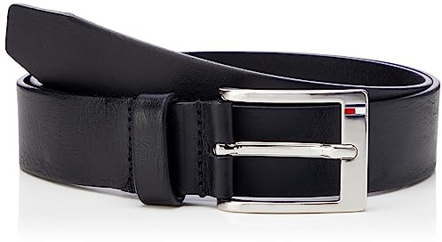 Tommy Hilfiger herrbälte New Aly Belt läderbälte, Svart (Black), 80