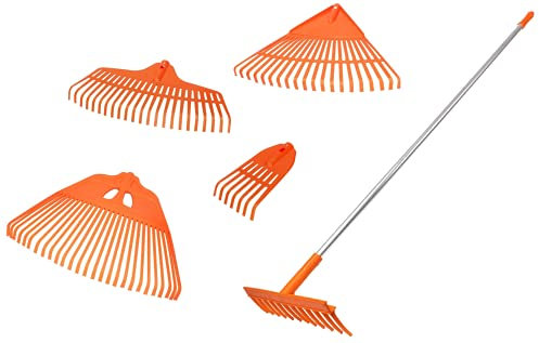 KOTARBAU® Balai à lamelles avec fonction clic - Manche en aluminium pour balayer les feuilles et le foin