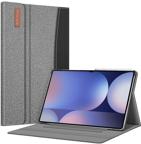 FINTIE Coque pour Samsung Galaxy Tab S10 Ultra 14.6 Puces/Tab S9 Ultra/Tab S8 Ultra (2024/2023/2022), Housse Multipositions Etui avec Poche de Document Fermeture Magnétique, Gris Foncé