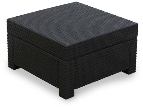 Keter - Lounge Gartentisch Provence in Anthrazit 58x58 cm I Stilvoller Loungetisch für Balkon & Terasse - Wetterfest & Robust I Premium Balkontisch in Rattan-Optik