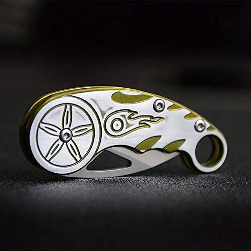 YAKAGI Survival klappmesser aus D2 Stahl, Scharfes Taschenmesser, Express-Messer, Schlüsselanhänger， Minimesser weibliche Verteidigungswaffe (grün)