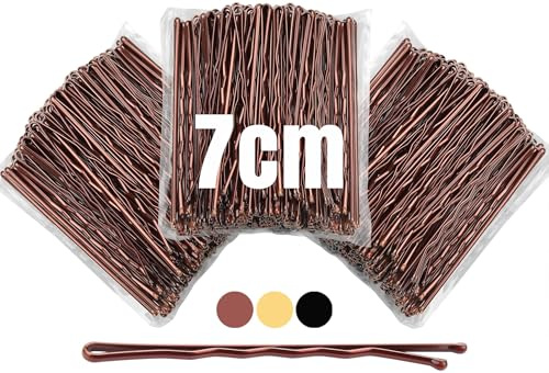 Mbsomnus 150 Stück Haarnadeln 7cm Bobby Pins Haarklemmen Braun | Wellenform Hair Metal Pin, Haarklammer Metall, Ideal für Frauen Mädchen, Zusätze, Alle Haartypen