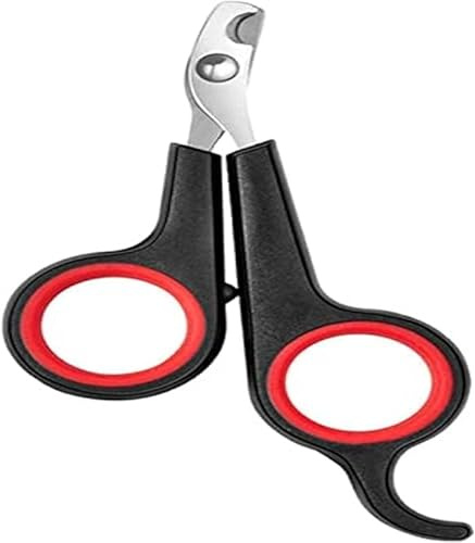 DERDOUT Haustier-Nagelknipser, professioneller Krallenschneider, Kätzchen-Nagelknipser für Katzen, kleine Rassen, Hunde, Kaninchen und kleine Tiere (Edelstahl), Schwarz