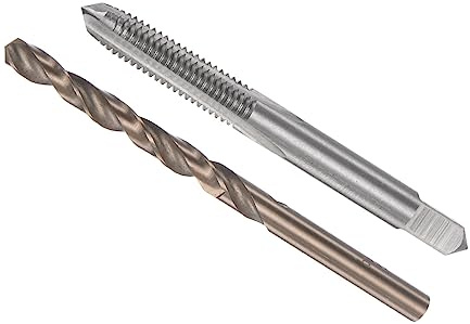 CoCud Taraud et Perceuse Mèche Ensemble Machine Vis Taraud & Torsion | 1-Ensemble, 1/4-24 UNF 2B Taraud Filetage 5,2 mm Perceuse Diamètre, pour Filetage Tapotement Réparation