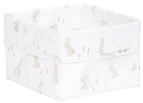 Little Dutch Wickeltischkörbchen Körbchen Korb Utensilo Organizer für den Wickeltisch Baby klein Baby Bunny/beige- Newborn Naturals