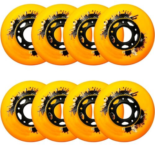 UZIAH Inline Skate Ersatzräder 72 Mm/ 76 Mm/ 78 Mm Outdoor-Inline Skate Räder 8Er-Pack 92A Rollschuh Räder Geeignet Für Bremsräder,Gelb,80mm